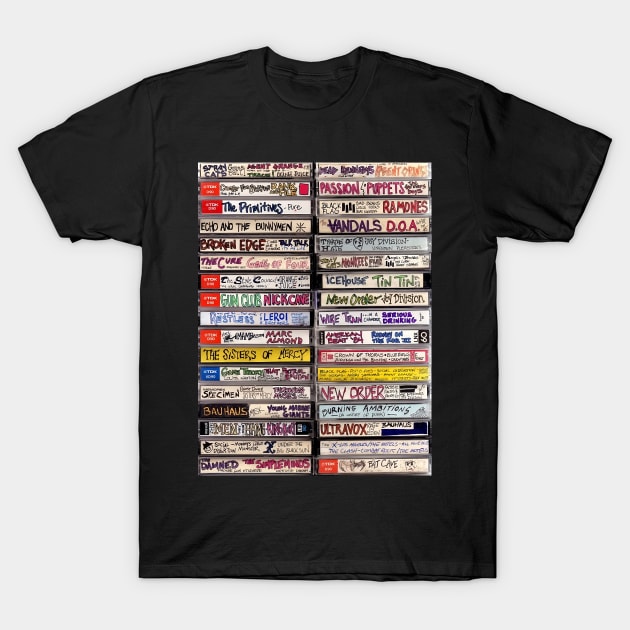 80s Rock Band Music Cassette Tapes T-Shirt by HipHopTees